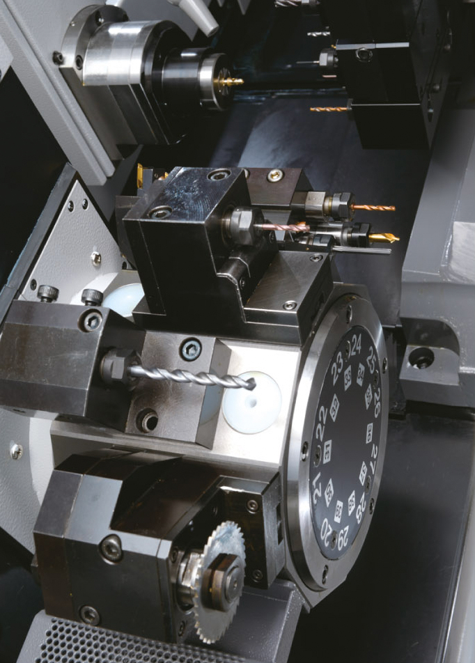 Y axis incorporated in the turret tool post
