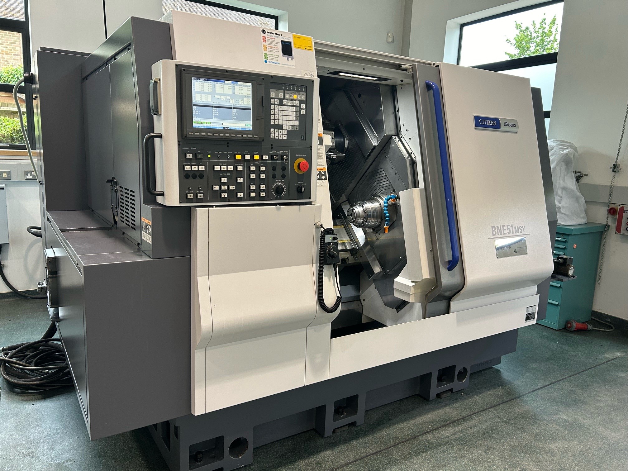 Nearly new Miyano BNE-51MSY 9-Axis CNC Fixed Headstock Turning Centre
